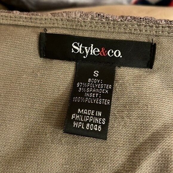 Style & Co Lace Taupe Blouse Ladies Size Small - Picture 7 of 8